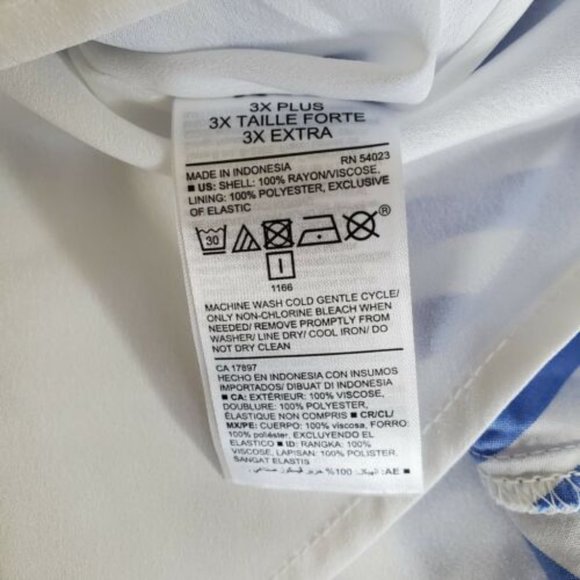 Old Navy Sundress blue white stripe v neck womens XXL smock back NWT Adj straps - Picture 8 of 8